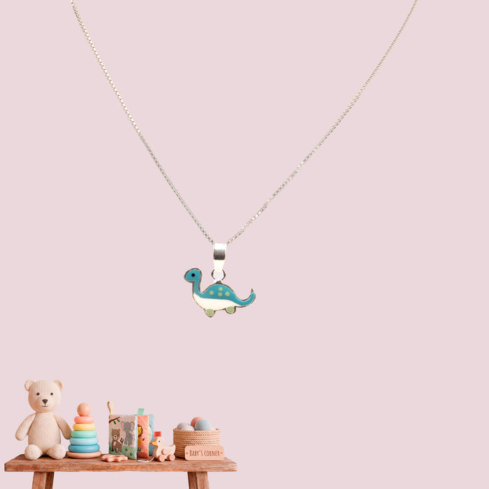 Blue Dino Necklace