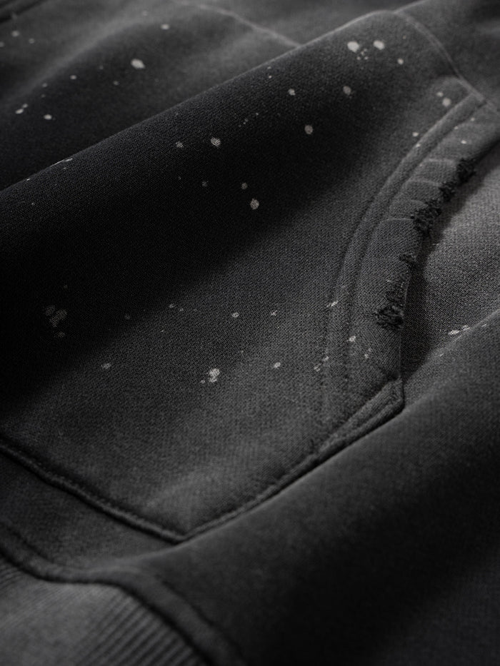 Bo and Prime Vintage Washed Frayed Fleece Hoodie - Memento Mori Clothing