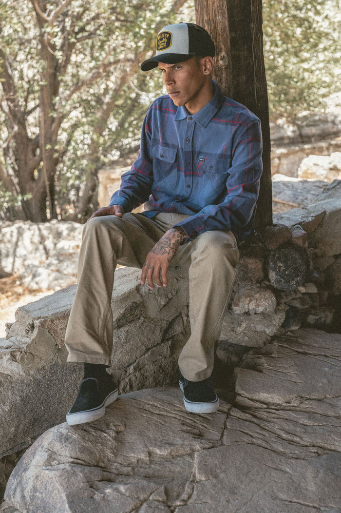Men's Bowery Flannel in the color Bering Sea/Mood Indigo/Adrenaline Rush - Men's Lifestyle image