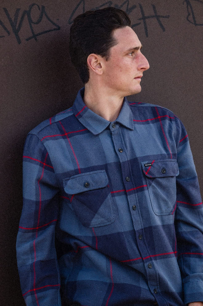 Men's Bowery Flannel in the color Bering Sea/Mood Indigo/Adrenaline Rush - Men's Lifestyle image