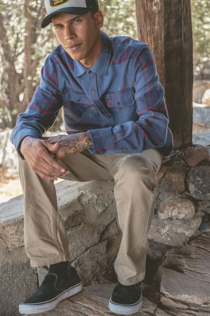 Men's Bowery Flannel in the color Bering Sea/Mood Indigo/Adrenaline Rush - Men's Lifestyle image