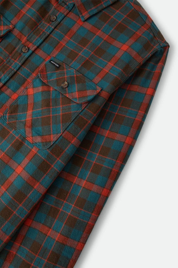 Men's Bowery Flannel in the color Walnut Brown/Ultra Marine - Additional Laydown image