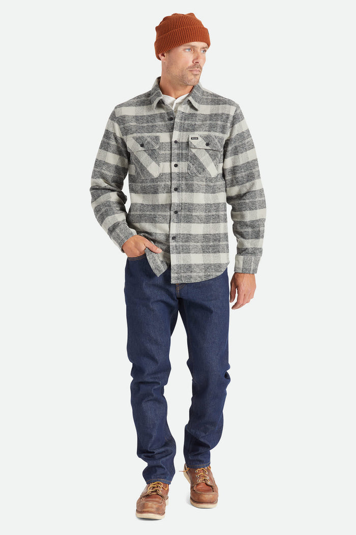 Men's Bowery Heavyweight Flannel in the color Black/Charcoal - Men's Featured View