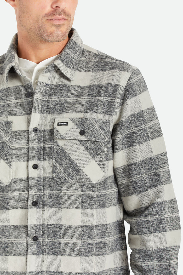 Men's Bowery Heavyweight Flannel in the color Black/Charcoal - Additional Fit image