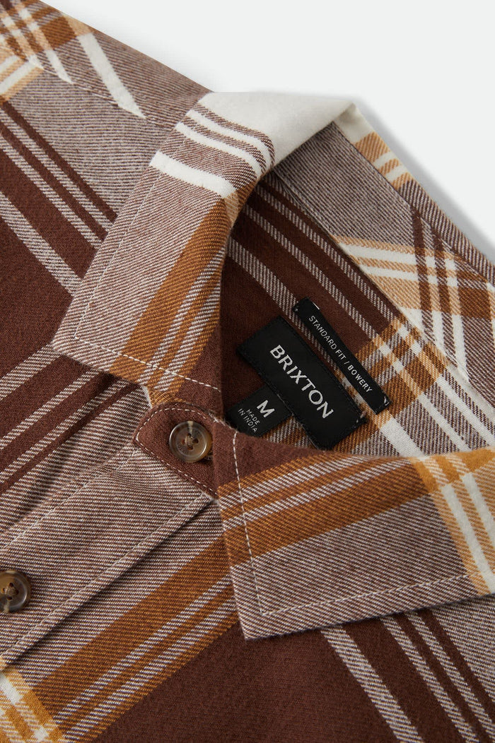 Men's Bowery Lightweight Ultra Soft Flannel in the color Chocolate/Off White - Additional Laydown image
