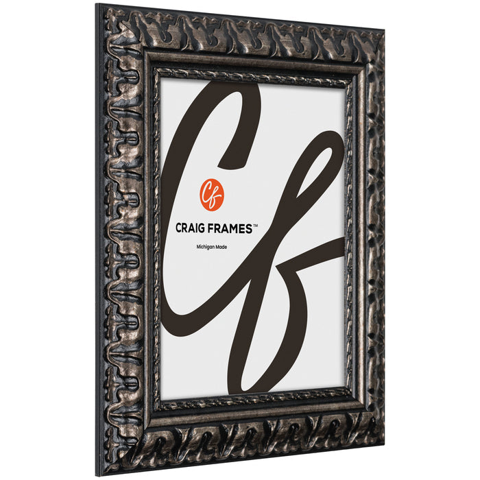 Bravado Ornate 2", Matted Scratched Silver Picture Frame