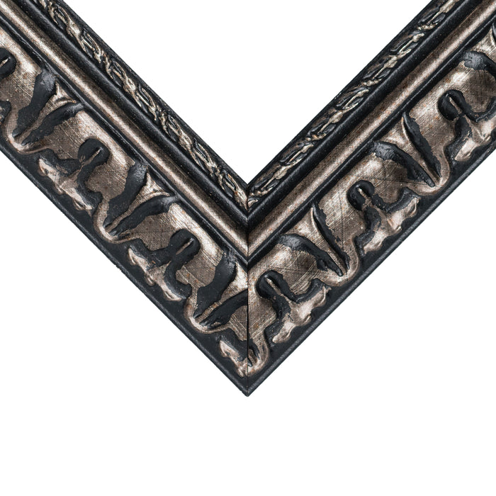 Bravado Ornate 2", Matted Scratched Silver Picture Frame