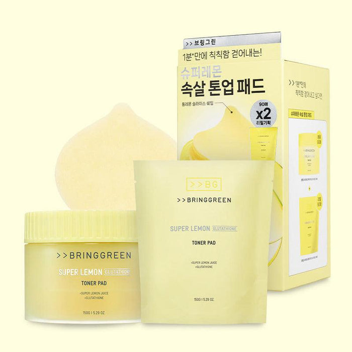 [BRING GREEN] Super Lemon Glutathione Toner Pad with Refill 150g 90P*2EA - Ballagrio