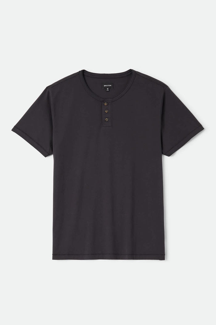 Men's Brixton Baseline Henley T-Shirt in the color Black - Front Product View