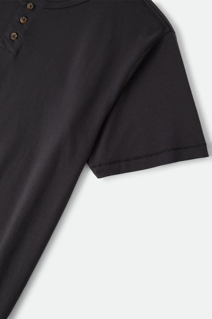 Men's Brixton Baseline Henley T-Shirt in the color Black - Additional Laydown image