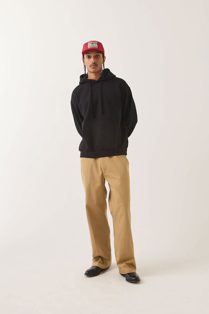 Men's Brixton Baseline Hood Fleece in the color Black - Men's Front View