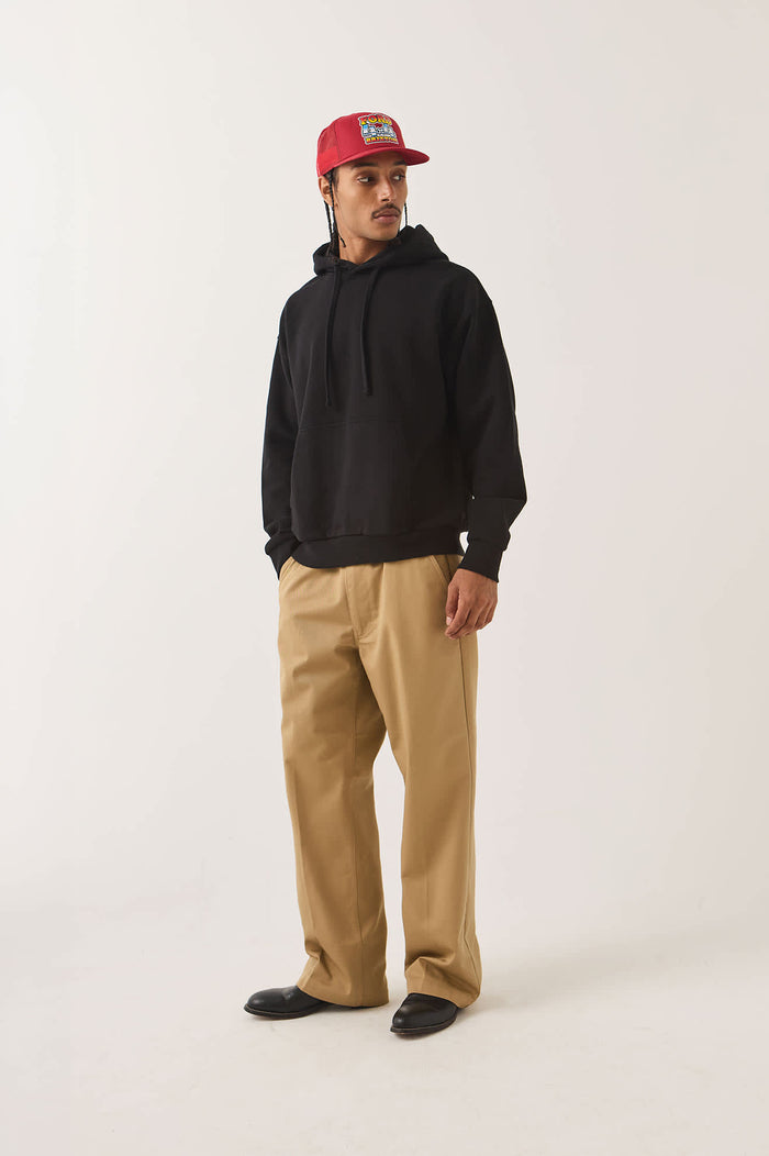 Men's Brixton Baseline Hood Fleece in the color Black - Men's Side View
