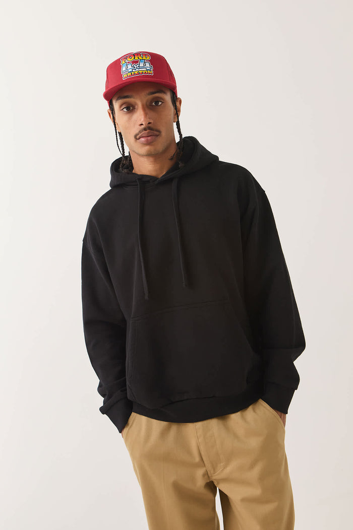 Men's Brixton Baseline Hood Fleece in the color Black - Additional Fit image