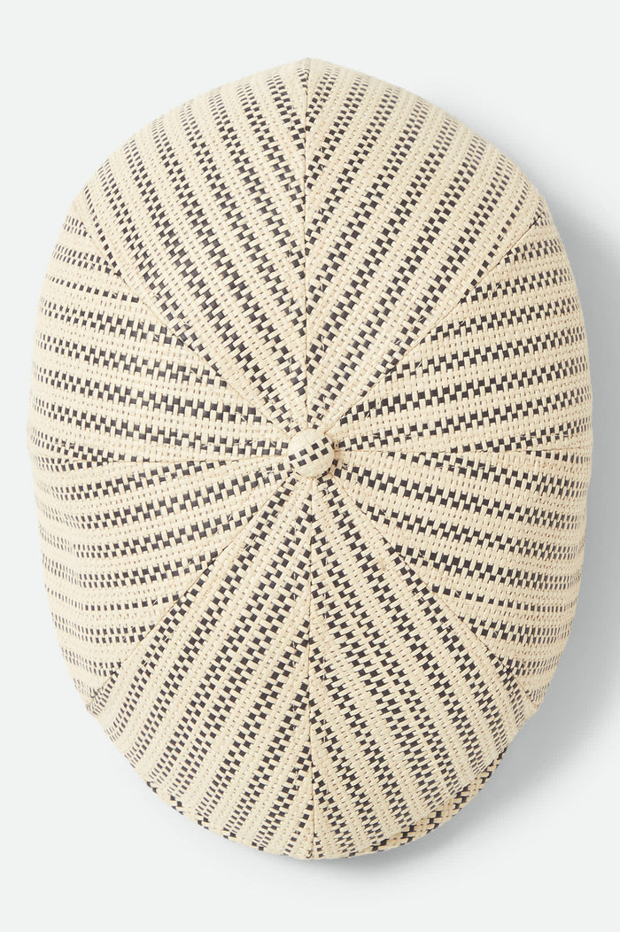Unisex Brood Lightweight Newsboy Cap in the color Natural/Black Straw - Additional Laydown image