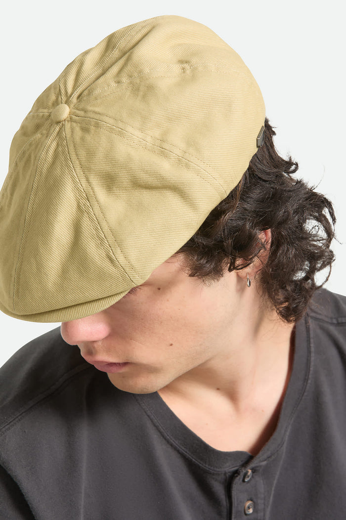 Unisex Brood Lightweight Newsboy Cap in the color Washed Khaki - Additional Fit image