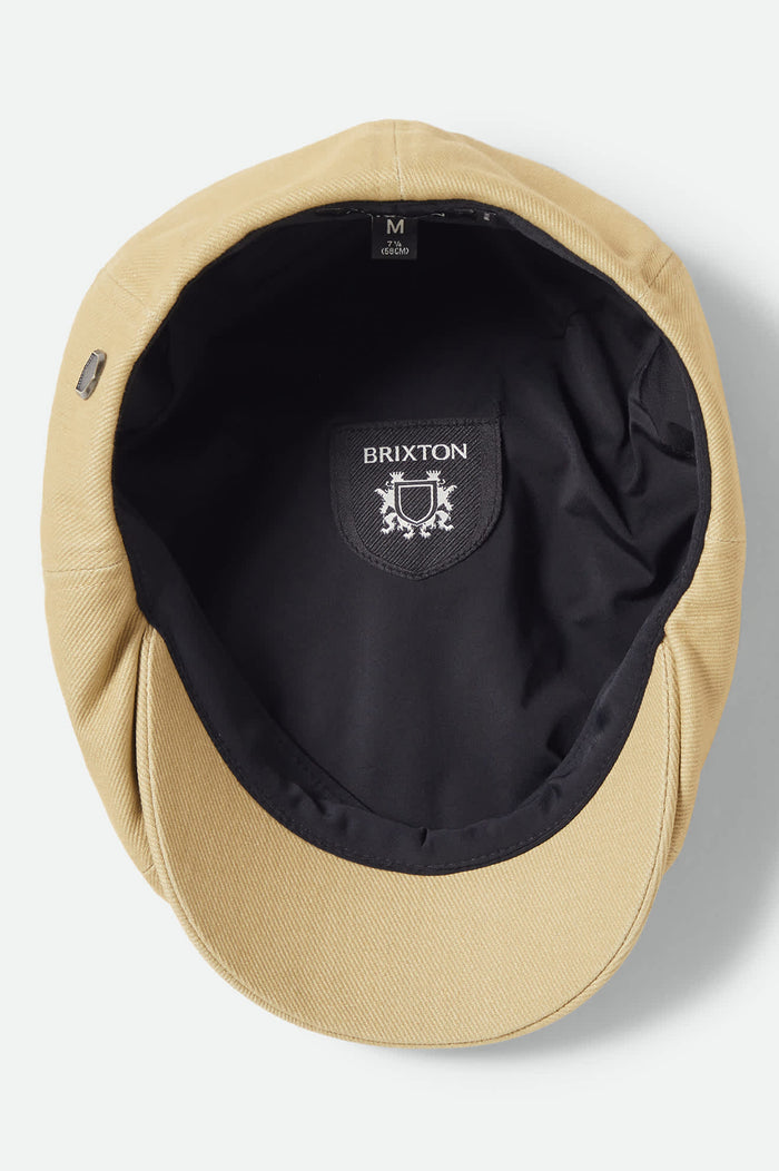 Unisex Brood Lightweight Newsboy Cap in the color Washed Khaki - Additional Laydown image