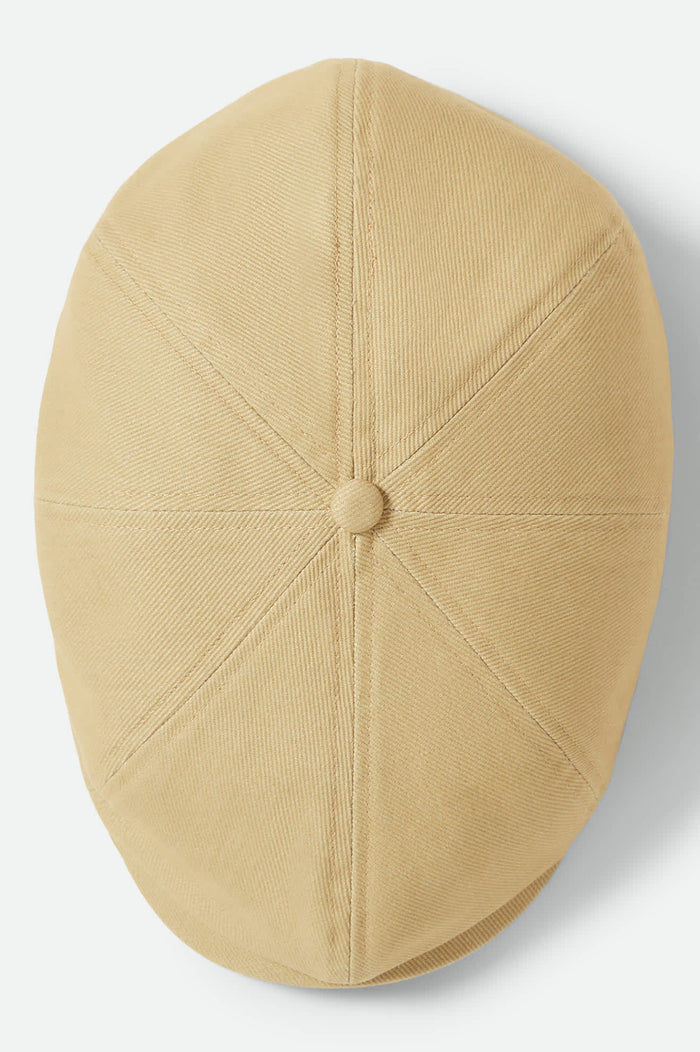 Unisex Brood Lightweight Newsboy Cap in the color Washed Khaki - Additional Laydown image