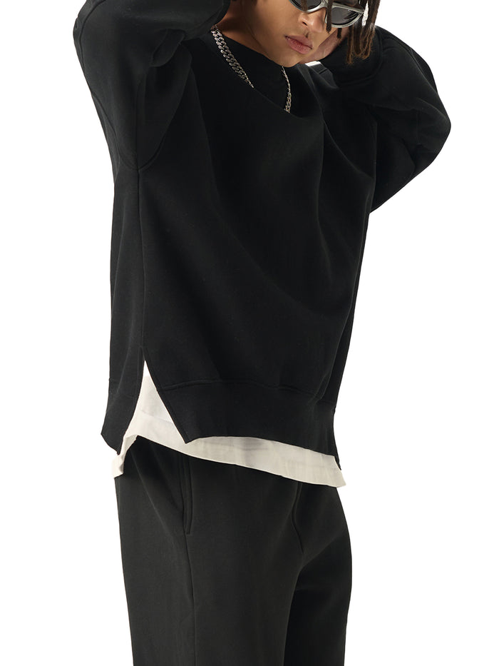 Brooklyn JR Side Slit Crewneck Sweatshirt - Memento Mori Clothing