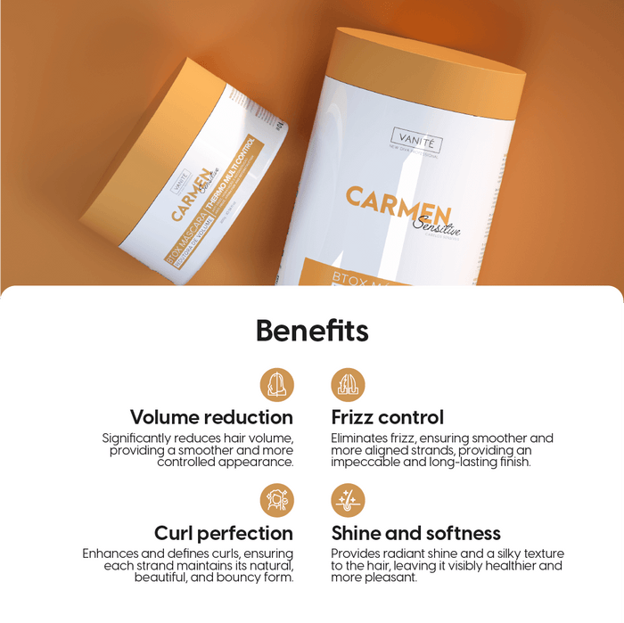 Btox Carmen Sensitive | Volume Reduction and Hydration | For Sensitive and Damaged Hair | 300g - Make Beauty International