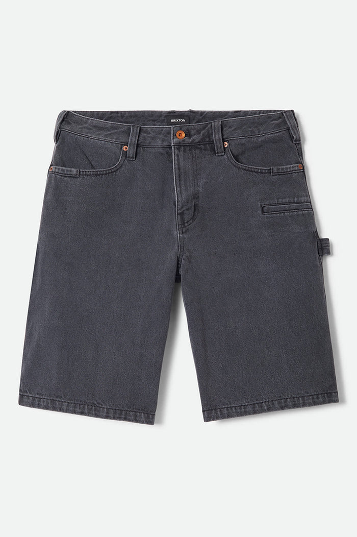 Men's Builders Carpenter Baggy Short in the color Washed Black Denim - Front Product View