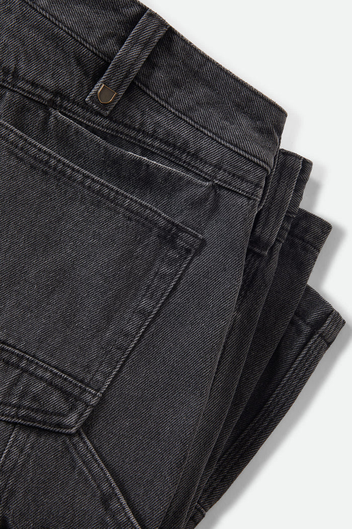 Men's Builders Carpenter Baggy Short in the color Washed Black Denim - Additional Laydown image