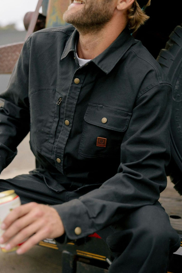 Builders Stretch L/S Overshirt - Washed Black