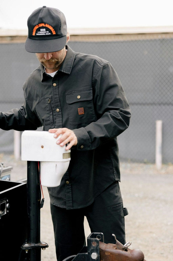 Builders Stretch L/S Overshirt - Washed Black