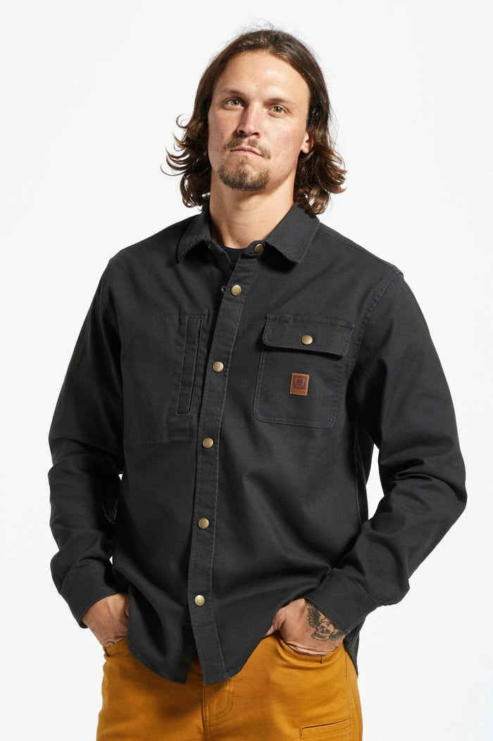 Builders Stretch L/S Overshirt - Washed Black
