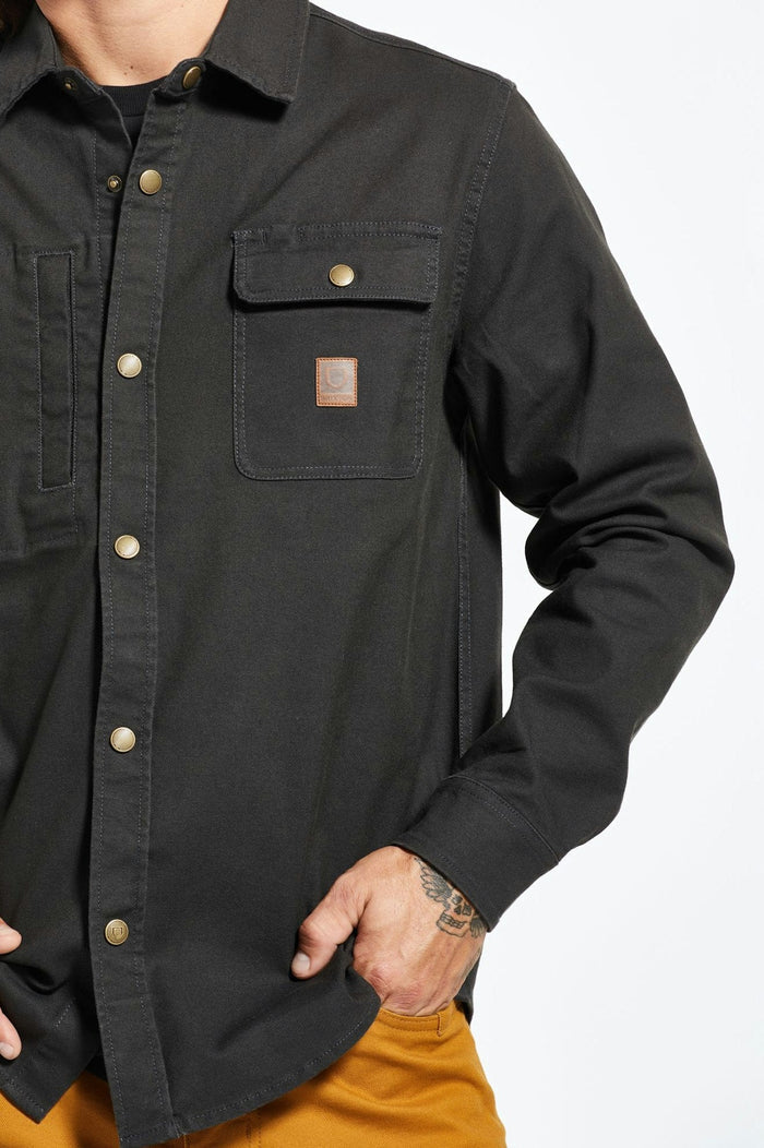 Builders Stretch L/S Overshirt - Washed Black
