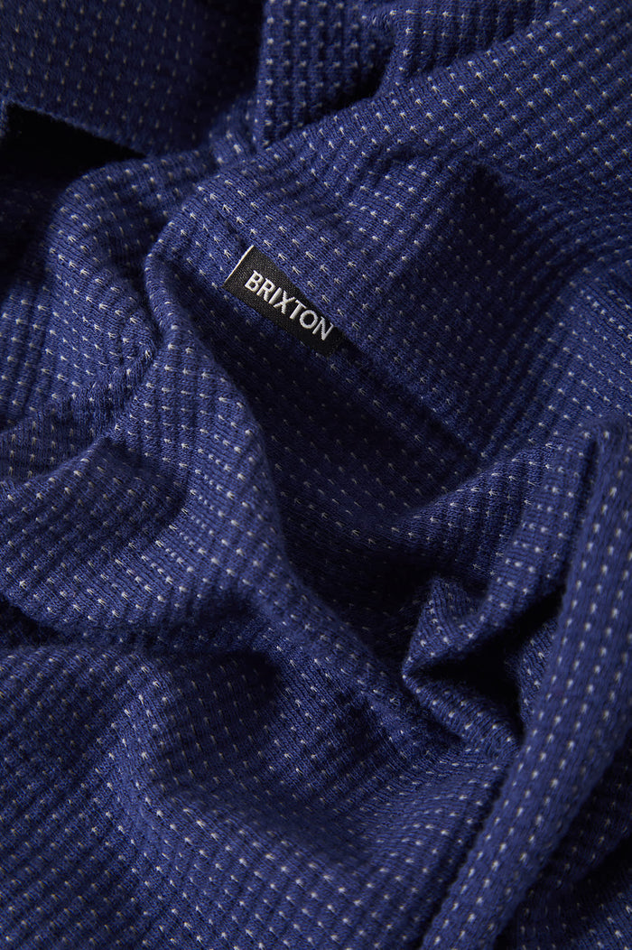 Men's Bunker Mesh Short Sleeve Shirt in the color Washed Navy - Additional Laydown image