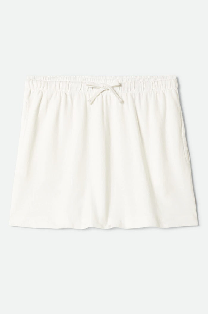 Women's Carefree Organic Garment Dye Lounge Skirt in the color Off White - Front Product View