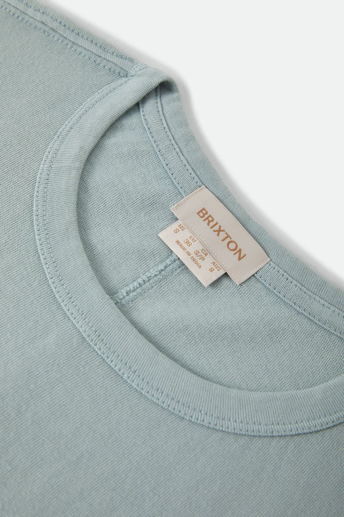 Women's Carefree Organic Garment Dye Perfect T-Shirt in the color Sea Grass - Additional Laydown image