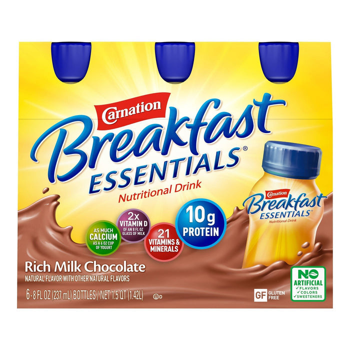 Carnation Breakfast Essentials Oral Supplement Drink, Rich Milk Chocolate, 8 oz - 00050000415182-Single - LL Medico