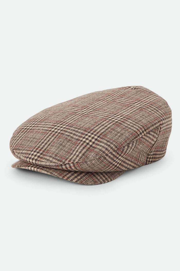 Unisex Century Barrel Snap Cap in the color Brown/Tan/Red Plaid - Front Product View