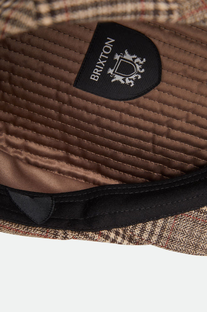 Unisex Century Barrel Snap Cap in the color Brown/Tan/Red Plaid - Additional Laydown image