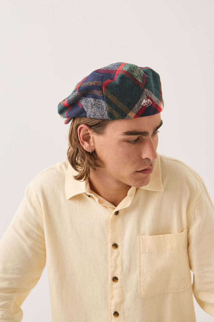 Unisex Century Barrel Snap Cap in the color Navy/Green/Red/Cream - Additional Fit image