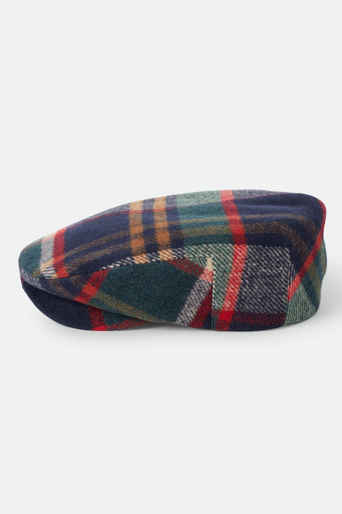 Unisex Century Barrel Snap Cap in the color Navy/Green/Red/Cream - Additional Laydown image