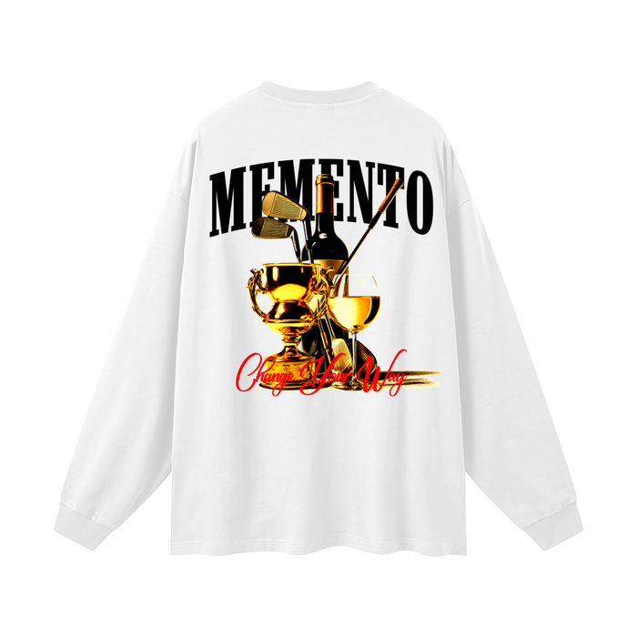Champagne Living Oversized Unisex Long Sleeve T-Shirt - Memento Mori Clothing
