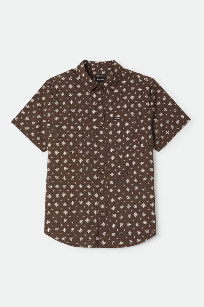 Men's Charter Print Shirt in the color Walnut Brown Bandana - Front Product View