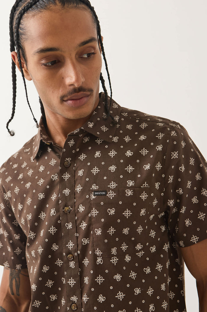 Men's Charter Print Shirt in the color Walnut Brown Bandana - Additional Fit image