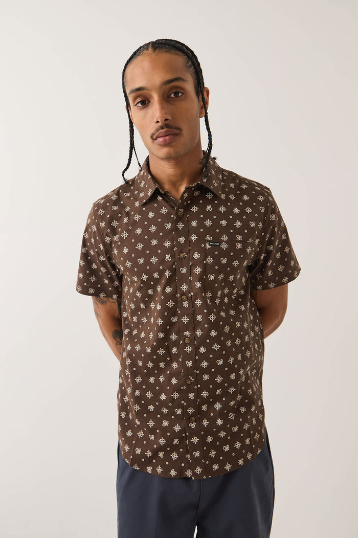 Men's Charter Print Shirt in the color Walnut Brown Bandana - Additional Fit image