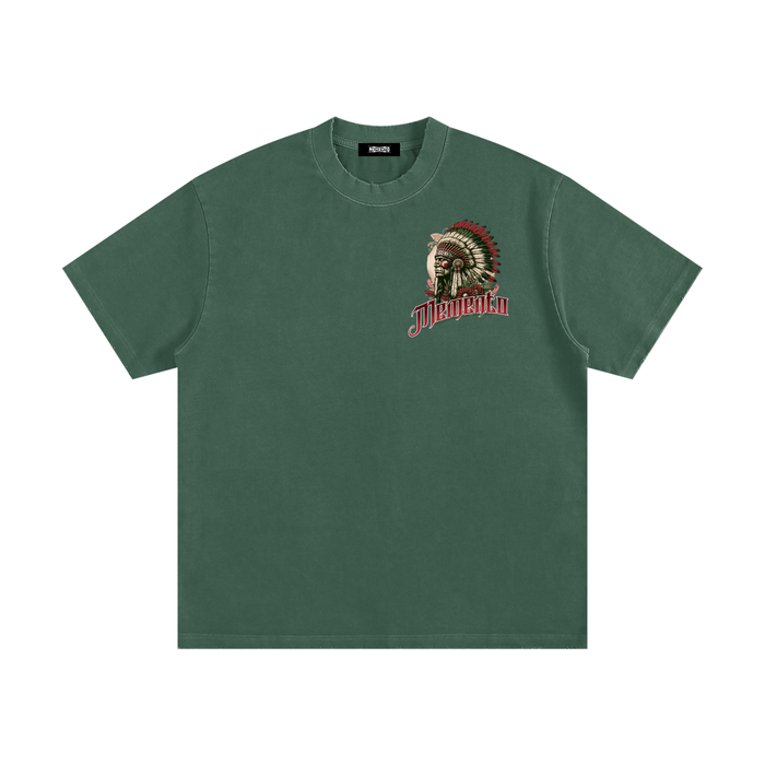 Chief Memento Heavyweight Vintage Washed Frayed T-Shirt - Memento Mori Clothing