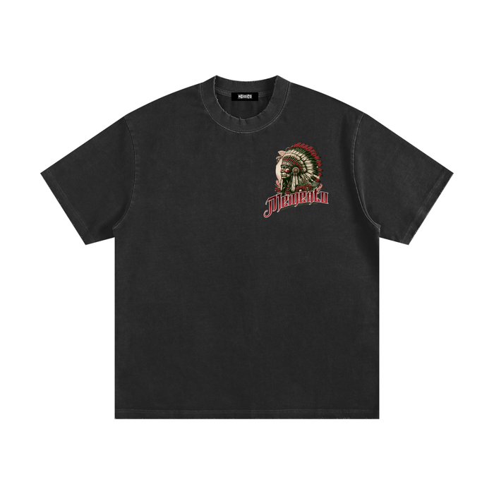 Chief Memento Heavyweight Vintage Washed Frayed T-Shirt - Memento Mori Clothing