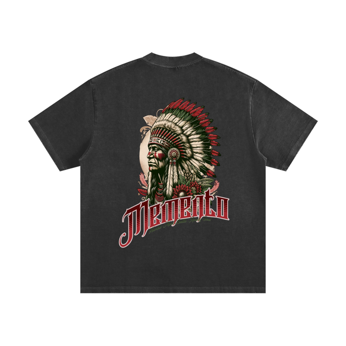 Chief Memento Heavyweight Vintage Washed Frayed T-Shirt - Memento Mori Clothing