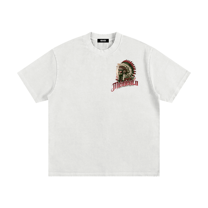 Chief Memento Heavyweight Vintage Washed Frayed T-Shirt - Memento Mori Clothing