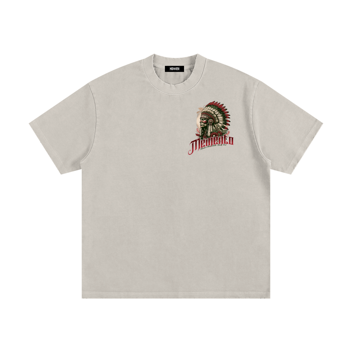 Chief Memento Heavyweight Vintage Washed Frayed T-Shirt - Memento Mori Clothing