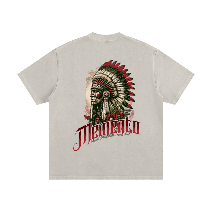 Chief Memento Heavyweight Vintage Washed Frayed T-Shirt - Memento Mori Clothing