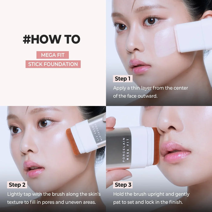 [CHOSUNGAH BEAUTY] Mega Fit Stick Foundation Porcelain SPF 50+ PA++++ 16g - Ballagrio