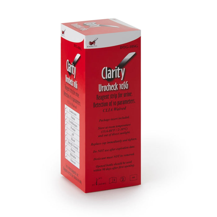 Clarity UroCheck 10SG Urine Reagent Strips, General - DTG-10SG-Box - LL Medico
