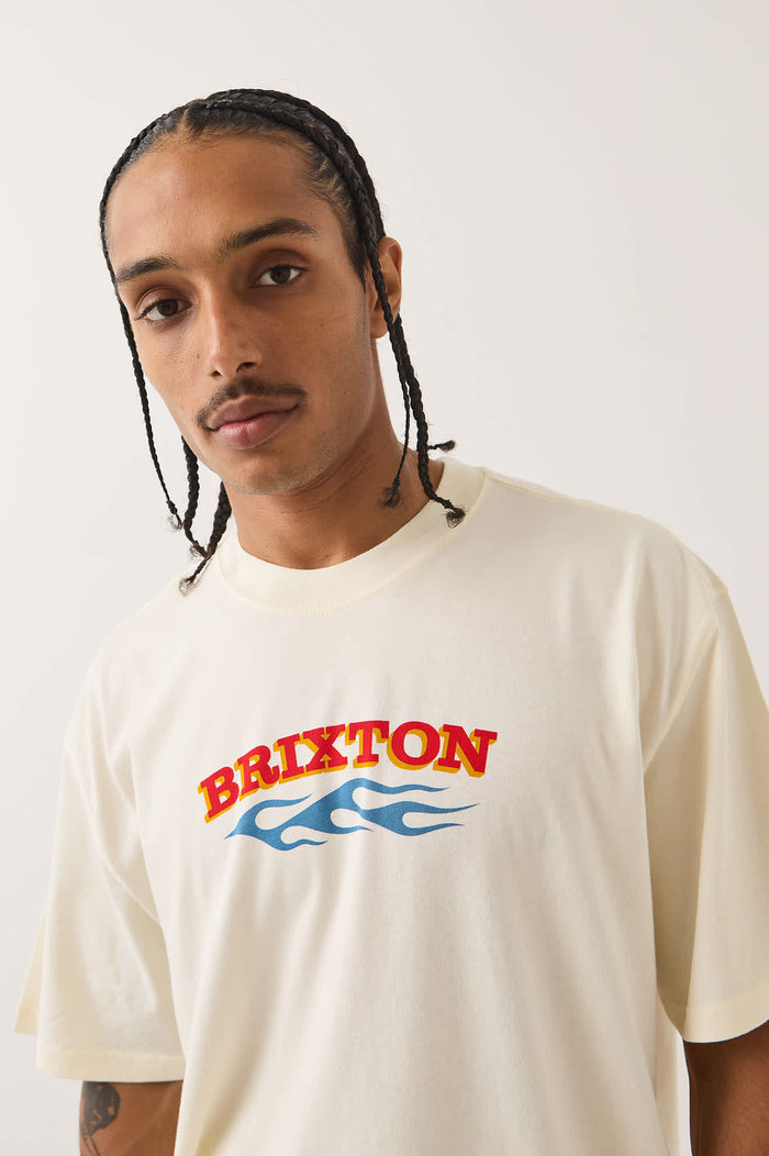 Men's Clifton Boxed Crop T-Shirt in the color Cream - Additional Fit image